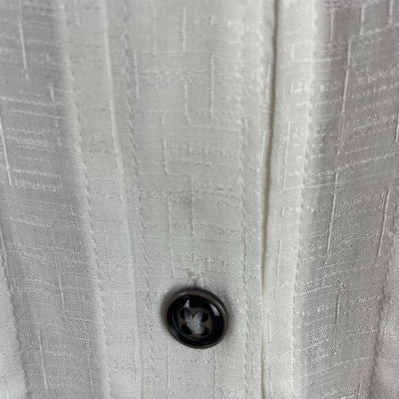 Maeve White Pleated Button  Tank Top 8 - Picture 9 of 9